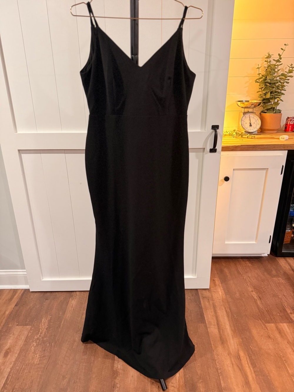 Lulu's Black Maxi Slip Dress with V-Neck